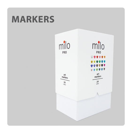 MILO  48 Art Marker Set Dual Tip Alcohol Based Brush Chisel Markers – Milo Art  Supplies