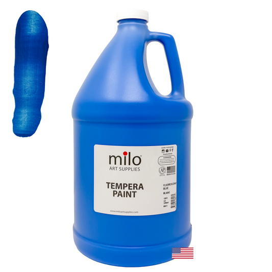 Milo UV Fluorescent Washable Tempera Paint 128 oz (Gallon) Neon Blue