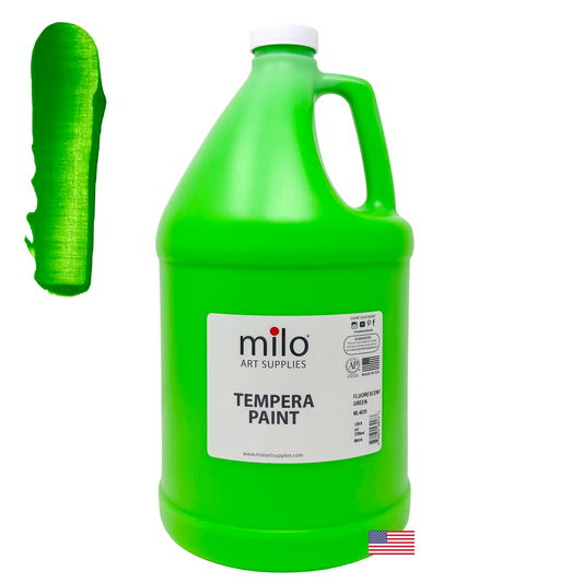 Milo UV Fluorescent Washable Tempera Paint 128 oz (Gallon) Neon Green