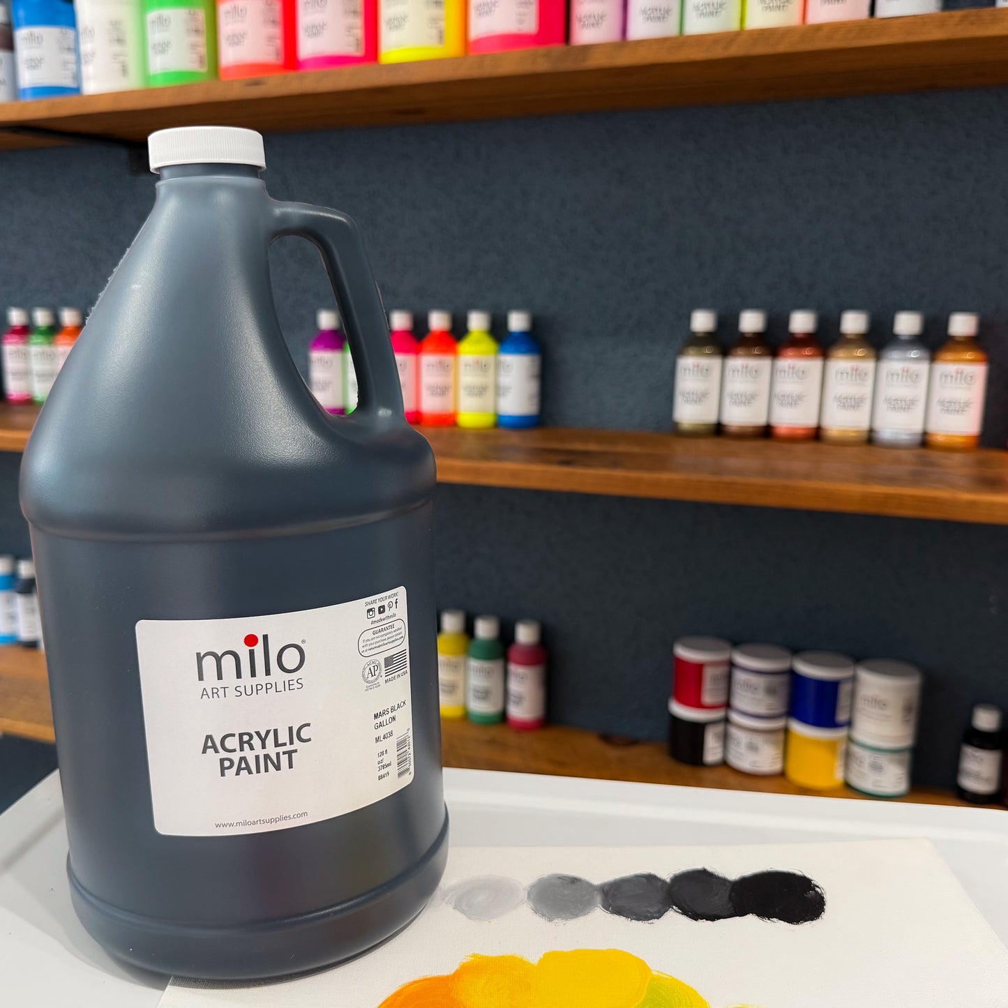 Milo Mars Black Acrylic Paint 128 oz (Gallon)