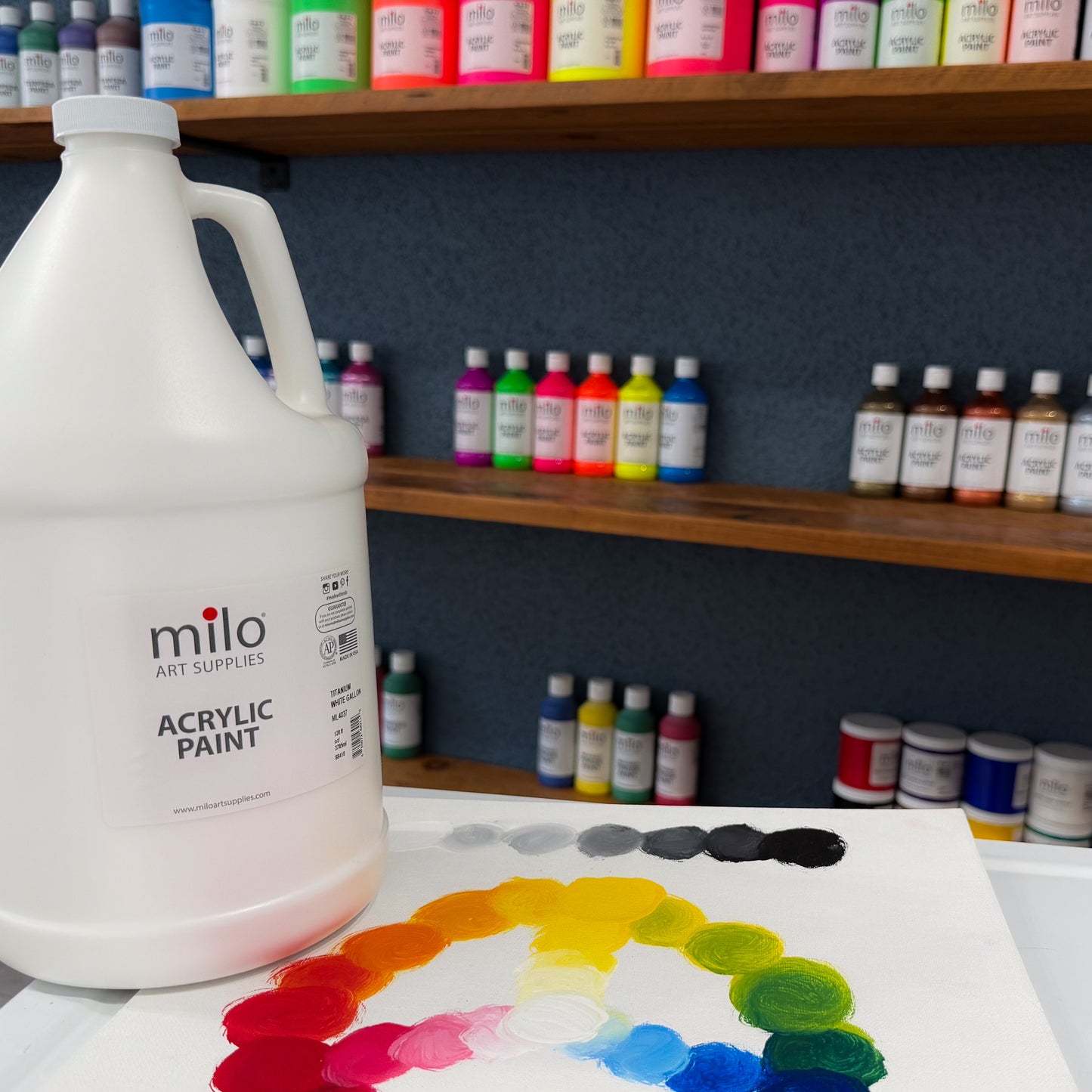 Milo Titanium White Acrylic Paint 128 oz (Gallon)