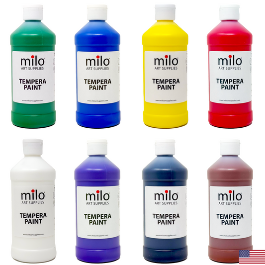 Milo Tempera Paint 16 oz Bottles Set of 8