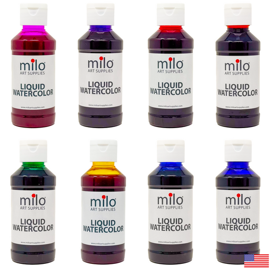 Milo Liquid Watercolor Paint 4 oz Bottles Set of 6