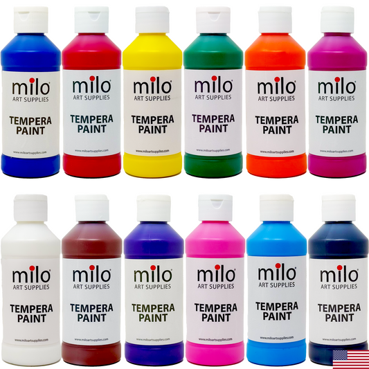 Milo Tempera Paint 8 oz Bottles Set of 12