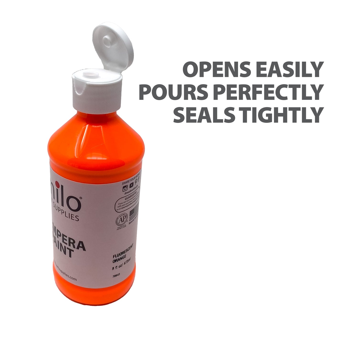 Milo Fluorescent Tempera Paint 8 oz Bottles Set of 8