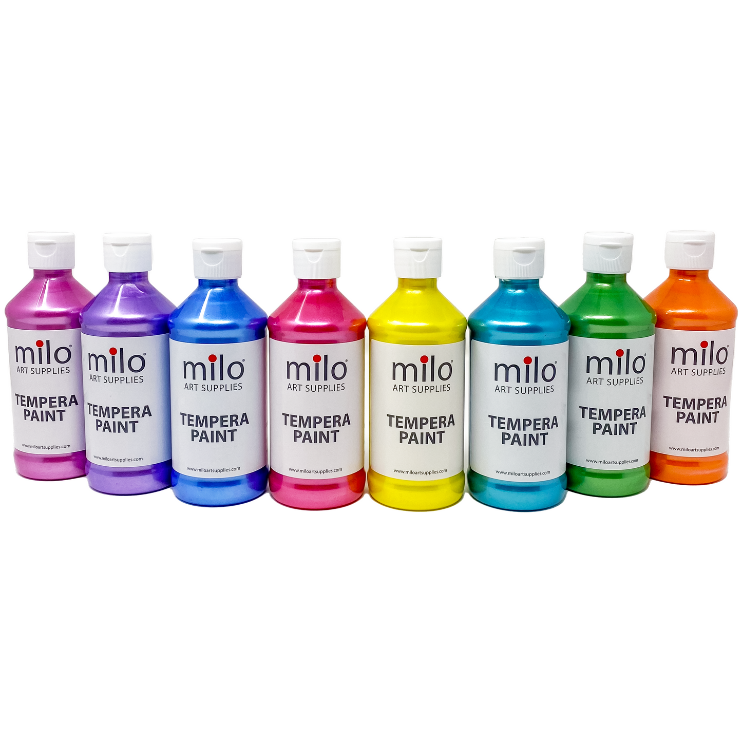 milo Pearlescent Tempera Paint 8 oz Bottles Set of 8