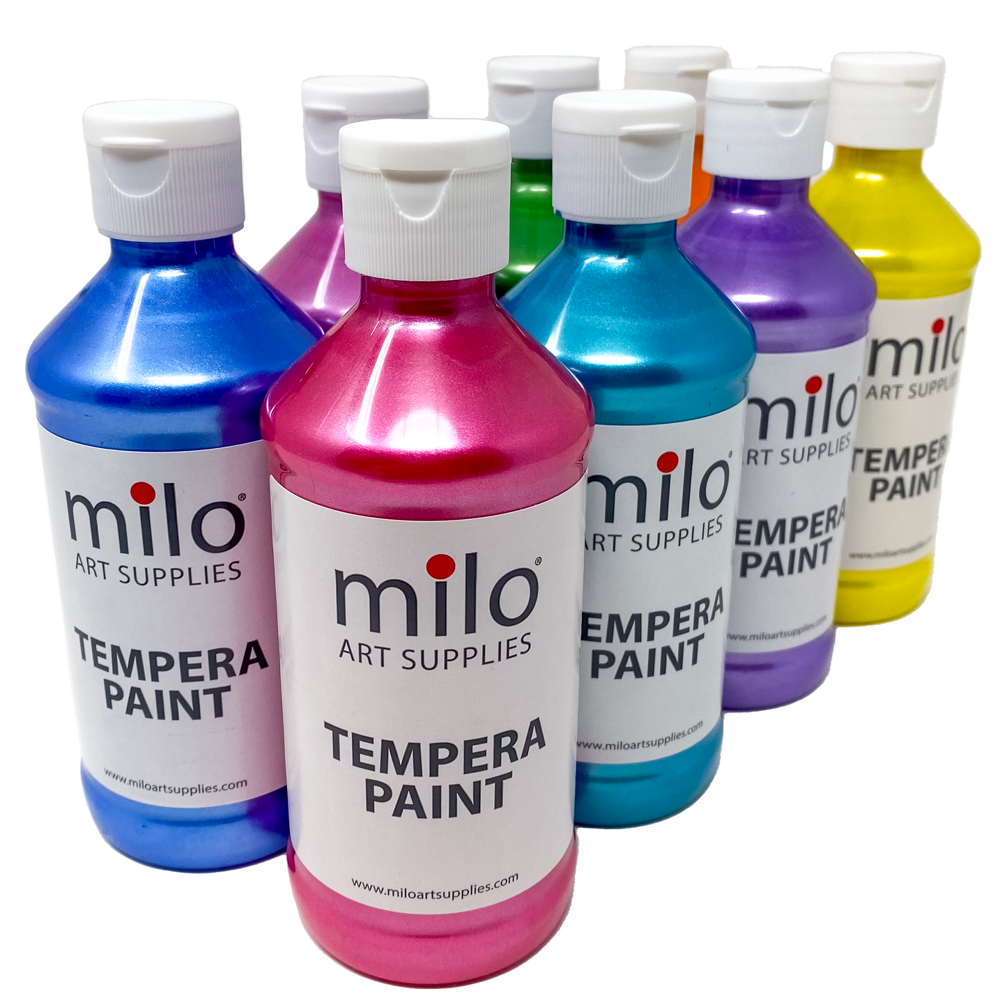 milo Pearlescent Tempera Paint 8 oz Bottles Set of 8