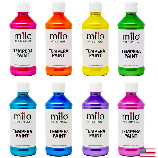 milo Pearlescent Tempera Paint 8 oz Bottles Set of 8
