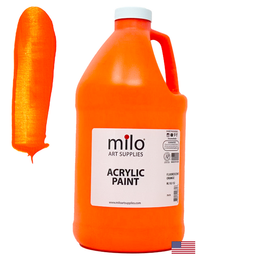 Milo Fluorescent Acrylic Paint 64 oz - Neon Orange