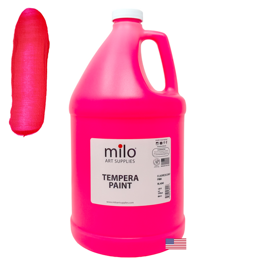 Milo UV Fluorescent Washable Tempera Paint 128 oz (Gallon) Neon Pink