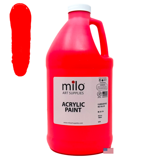 Milo Fluorescent Acrylic Paint 64 oz - Neon Red