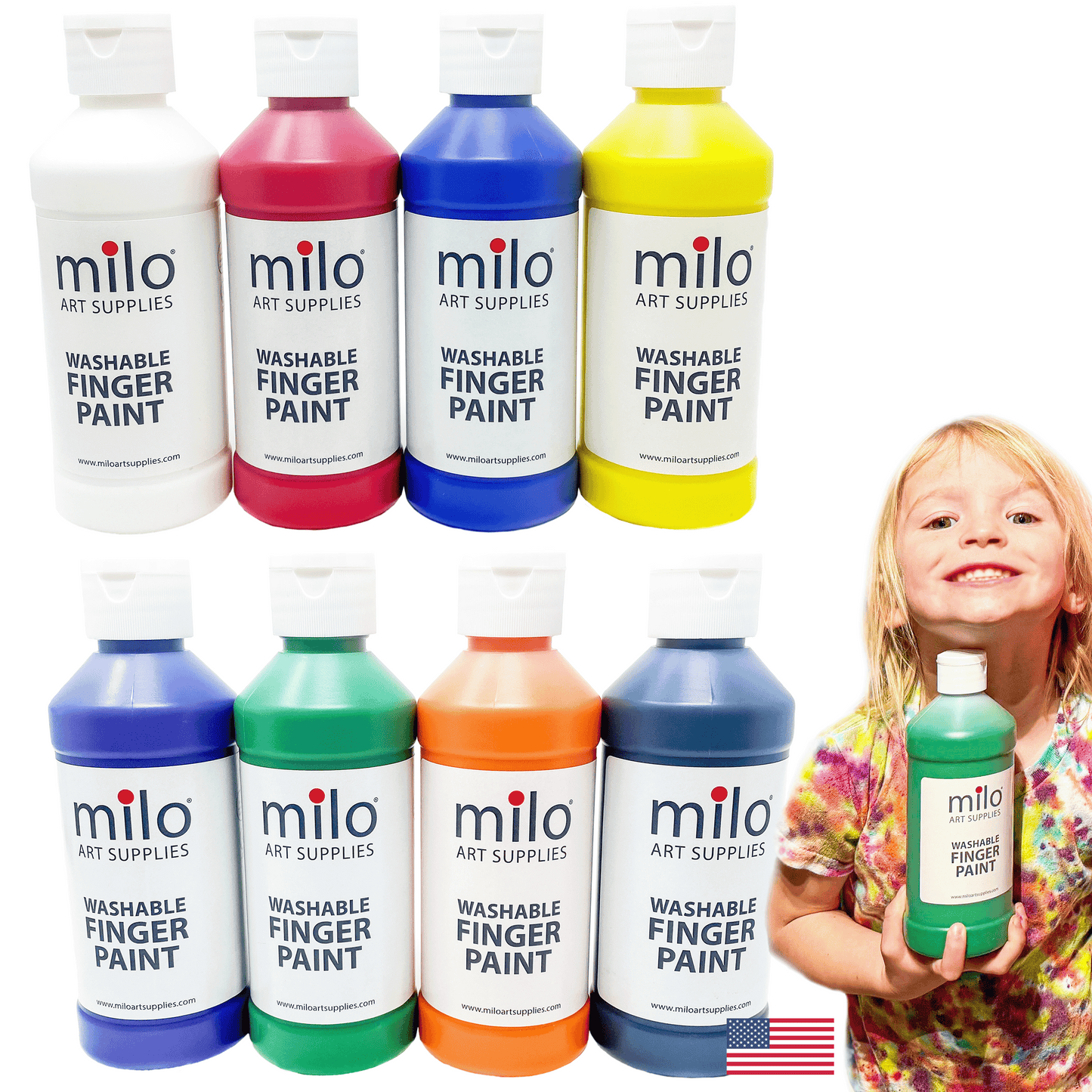 Milo Finger Paint 8 oz Bottles Set of 8