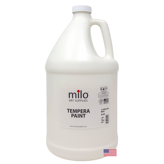 Milo UV Fluorescent Washable Tempera Paint 128 oz (Gallon) Neon White