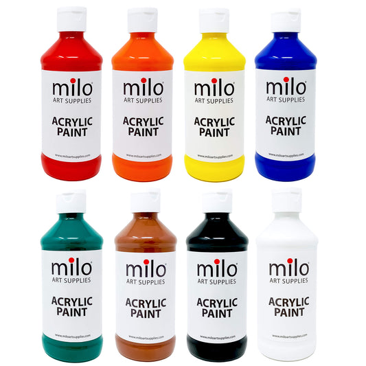 Milo Acrylic Paint 8 oz Bottles Set of 8