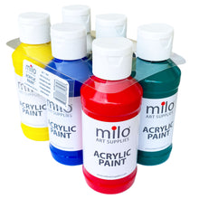 Load image into Gallery viewer, Milo Acrylic Paint 4 oz Bottles Set of 6