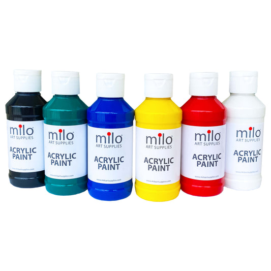 Milo Acrylic Paint 4 oz Bottles Set of 6