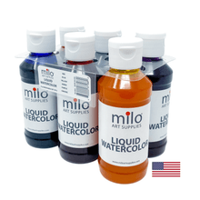 Load image into Gallery viewer, Milo Liquid Watercolor Paint 4 oz Bottles Set of 6