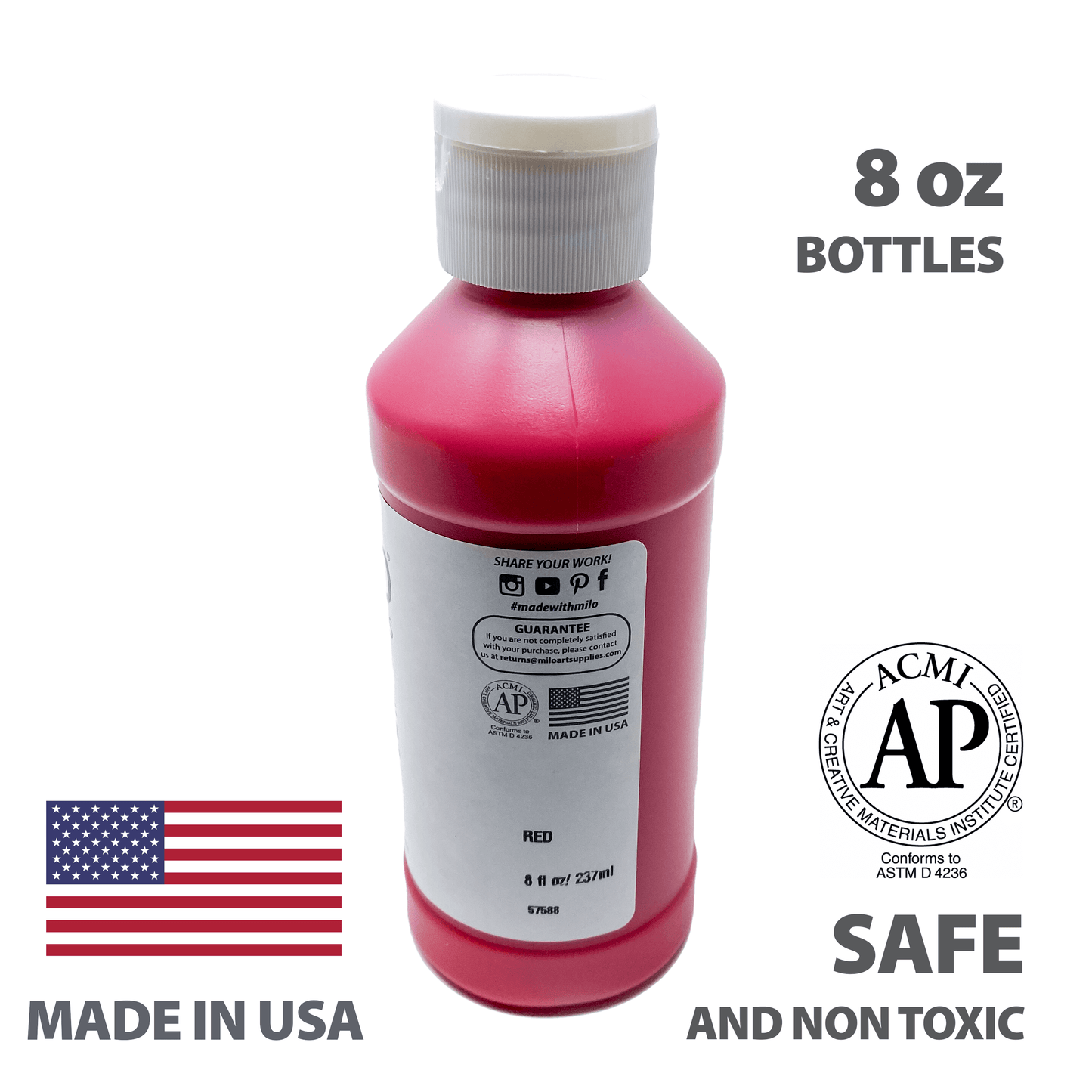 Milo Finger Paint 8 oz Bottles Set of 8