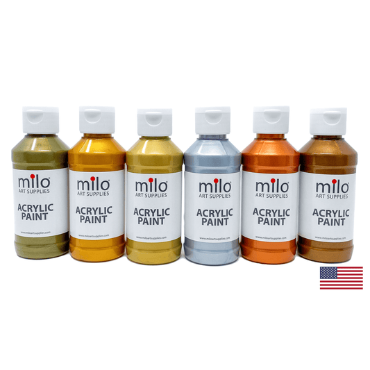 Milo Metallic Acrylic Paint 4 oz Bottles Set of 6