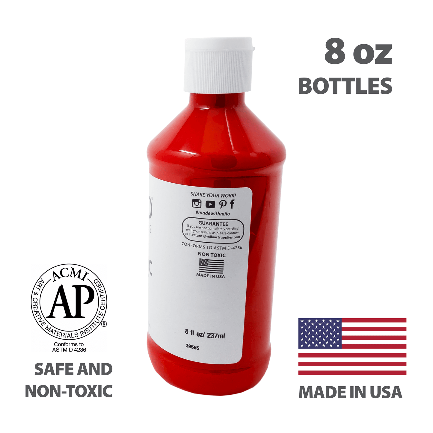 Milo Acrylic Paint 8 oz Bottles Set of 12