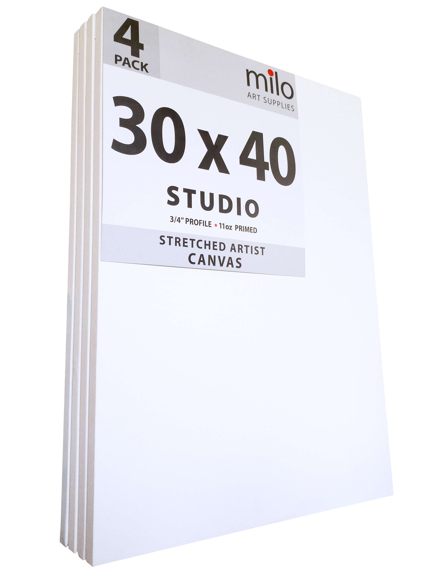 30 x 40" Stretched Canvas | Pack of 4 | ¾” inch Profile
