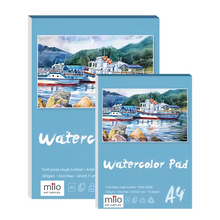 Load image into Gallery viewer, milo Watercolor Art Paper A4 | 16 Sheets | 300 GSM | Artist Quality | Cold Press Rough Surface