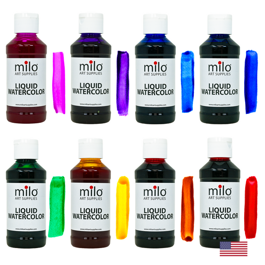 Milo Liquid Watercolor Paint 4 oz Bottles Set of 8