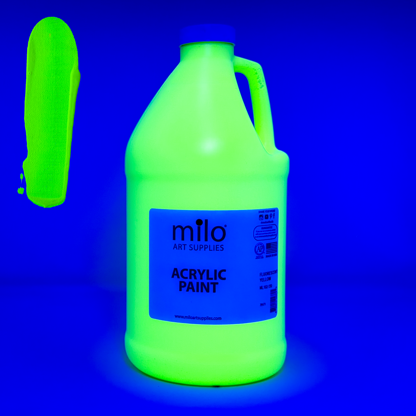 Milo Fluorescent Acrylic Paint 64 oz - Neon Yellow