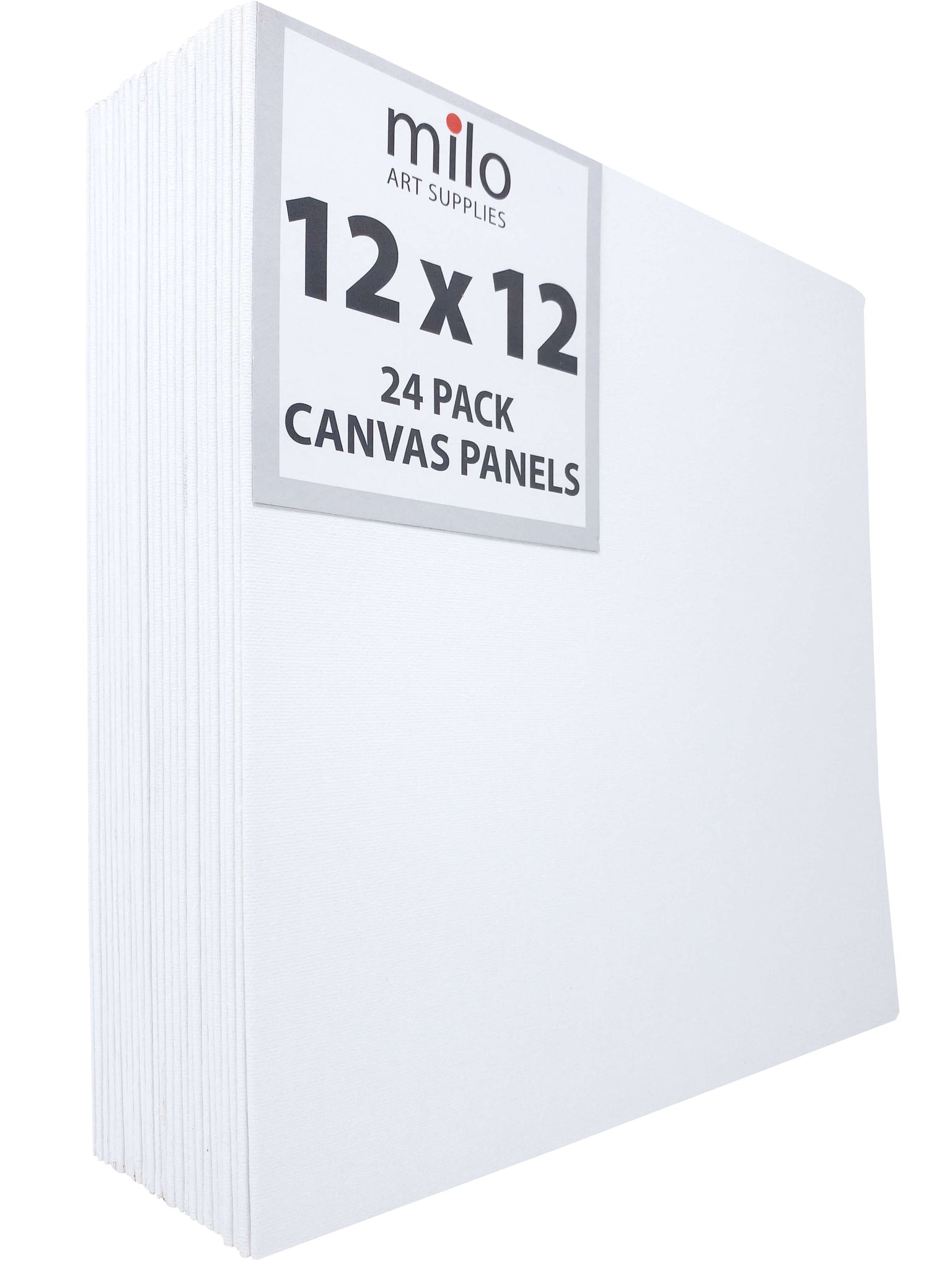 Milo Canvas Panel Boards for Painting | 8x10 Inches | 24 Pack of Flat Canvas Pan