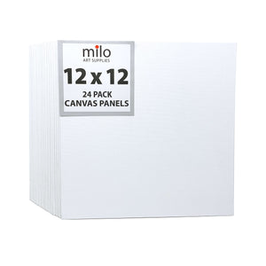 Milo Canvas Panel Boards for Painting | 8x10 Inches | 24 Pack of Flat Canvas Pan