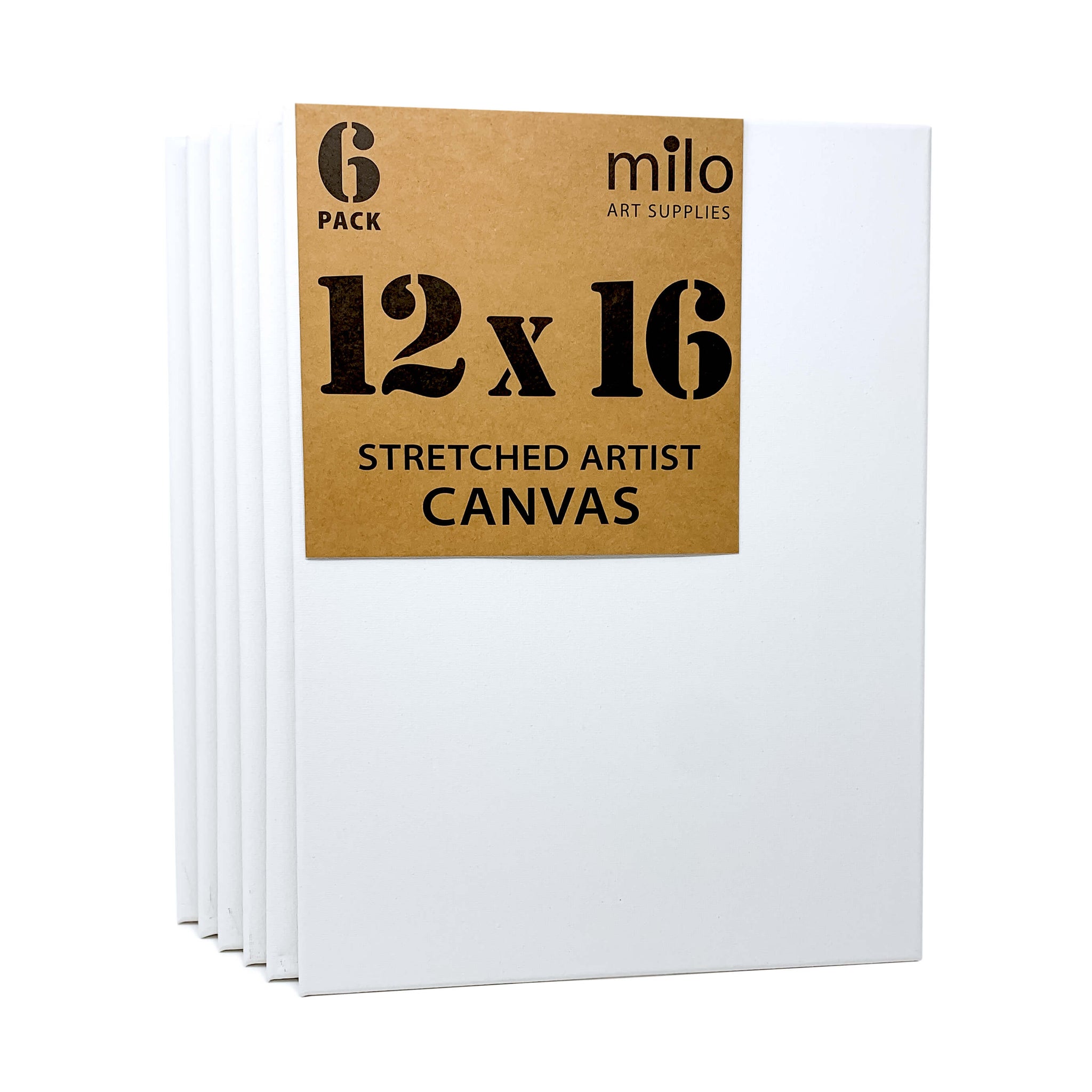 MILO  12 x 16 Pre Stretched Artist Canvas Value Pack of 6 Canvases – Milo  Art Supplies