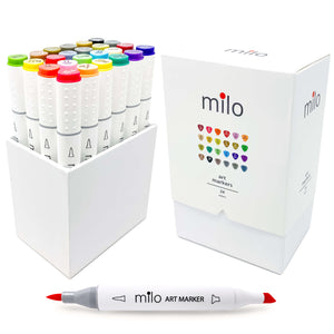 Milo Brush Tip Alcohol Markers | Set of 24