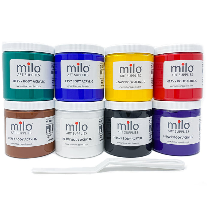  milo Kid's Washable Finger Paint Set of 8 Colors