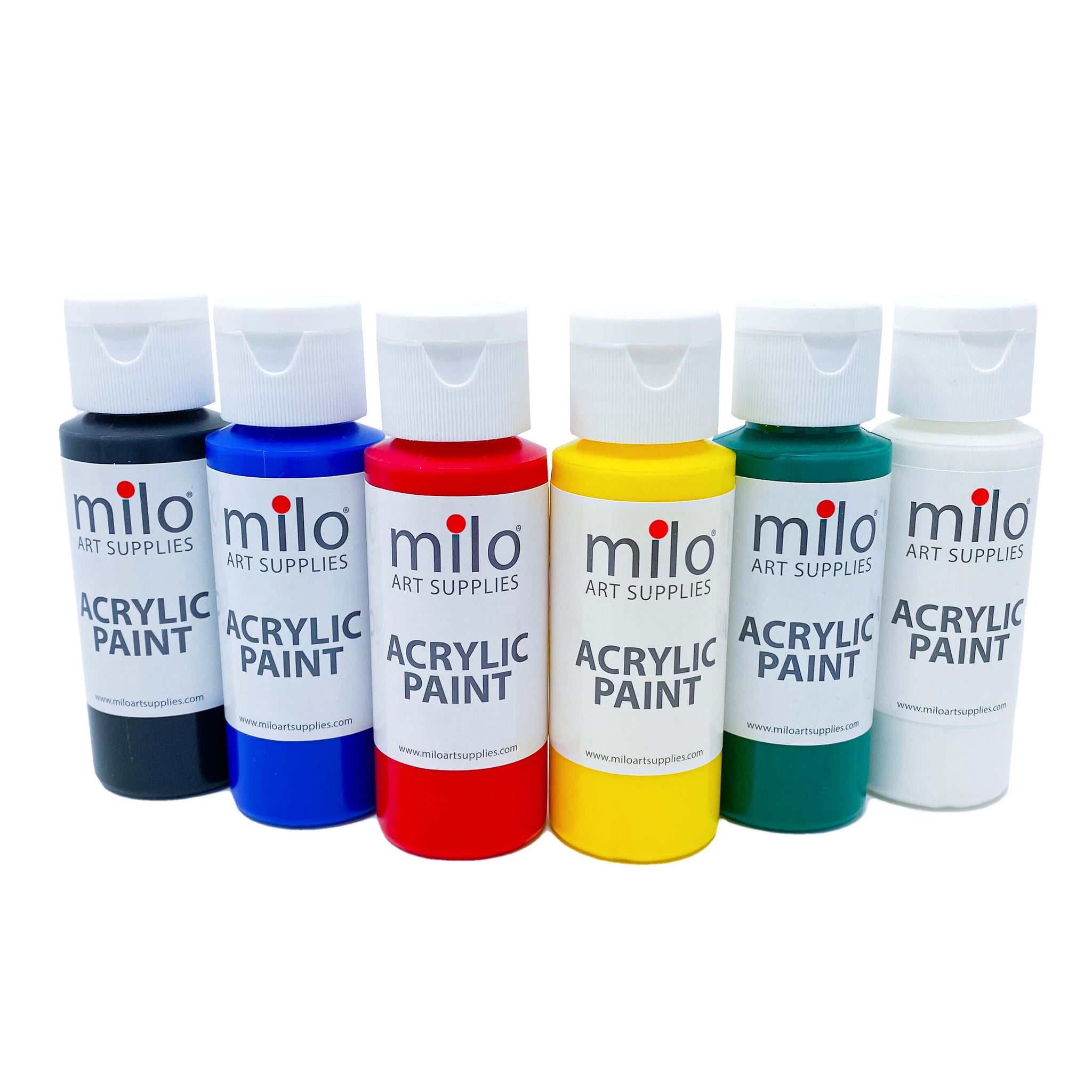 milo Acrylic Paint Set of 12 Colors, 8 oz Bottles, Student Primary C