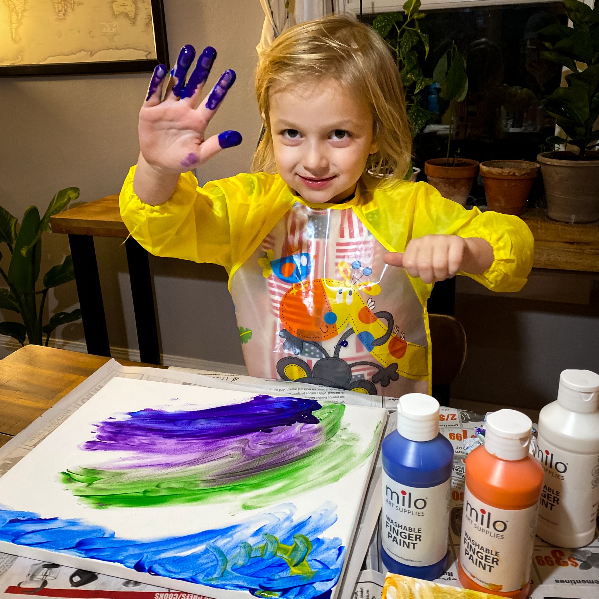 AROIC 8PCS Washable Finger Paint for Kids, Non-Toxic Finger Paint 8Colors,  Art Painting Supplies for Toddlers, Finger Painting Supplies for Kids Boys