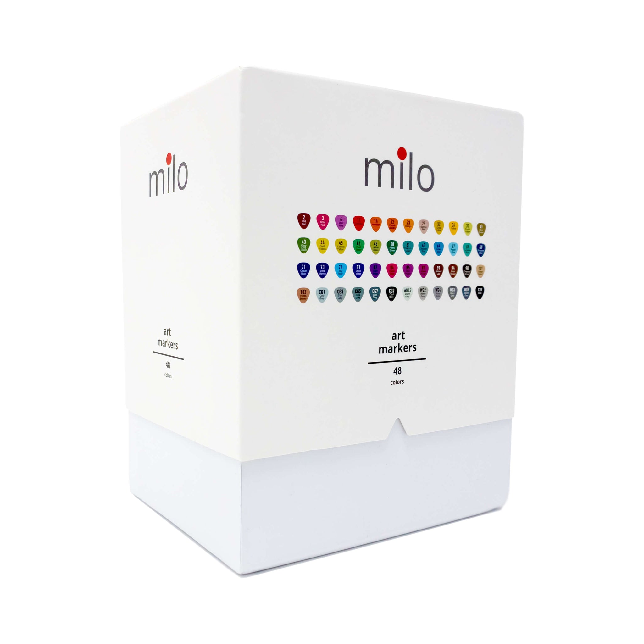 MILO  48 Art Marker Set Dual Tip Alcohol Based Brush Chisel Markers – Milo Art  Supplies